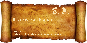 Blahovics Magda névjegykártya